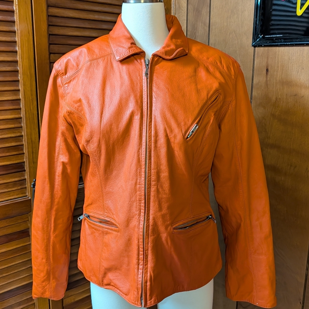 Orange Leather Wilson's Jacket